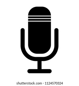 microphone icon, speech record design isolated on white background 