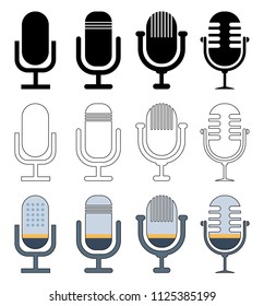 microphone icon, speech record design isolated on white backgrou