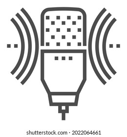 Microphone  icon, square line vector icon.