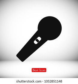 microphone icon, stock vector illustration flat design style