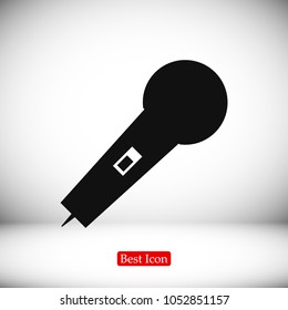 microphone icon, stock vector illustration flat design style