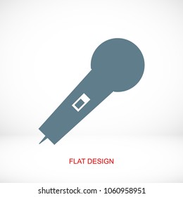microphone icon, stock vector illustration flat design style