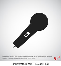 microphone icon, stock vector illustration flat design style
