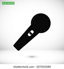microphone icon, stock vector illustration flat design style