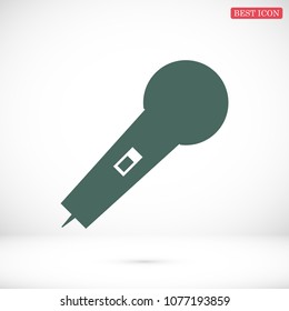 microphone icon, stock vector illustration flat design style