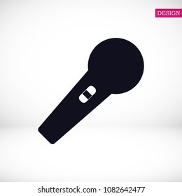 microphone icon, stock vector illustration flat design style