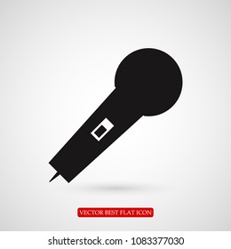 microphone icon, stock vector illustration flat design style