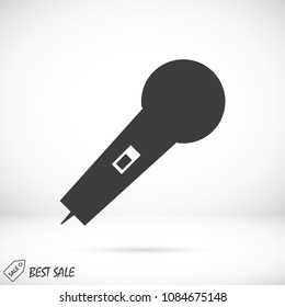 microphone icon, stock vector illustration flat design style