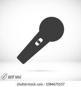 microphone icon, stock vector illustration flat design style