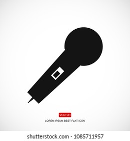 microphone icon, stock vector illustration flat design style