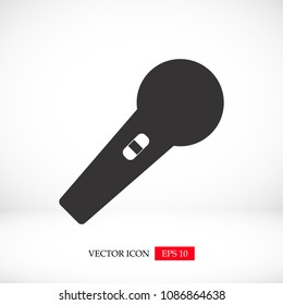 microphone icon, stock vector illustration flat design style