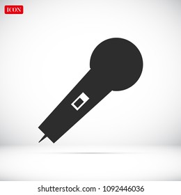 microphone icon, stock vector illustration flat design style