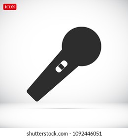 microphone icon, stock vector illustration flat design style