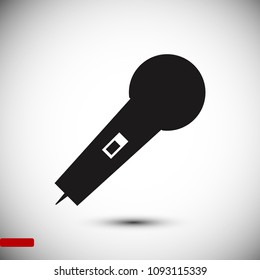 microphone icon, stock vector illustration flat design style
