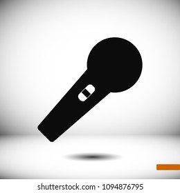 microphone icon, stock vector illustration flat design style