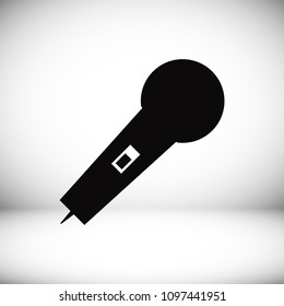 microphone icon, stock vector illustration flat design style
