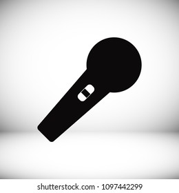 microphone icon, stock vector illustration flat design style