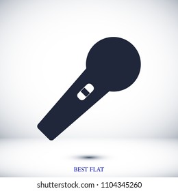 microphone icon, stock vector illustration flat design style