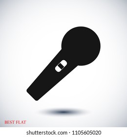 microphone icon, stock vector illustration flat design style