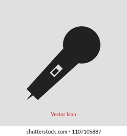 microphone icon, stock vector illustration flat design style