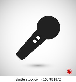 microphone icon, stock vector illustration flat design style