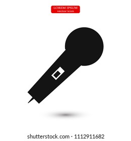 microphone icon, stock vector illustration flat design style