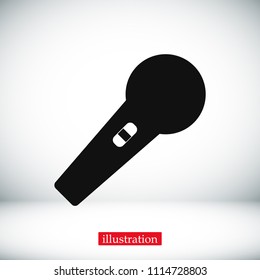 microphone icon, stock vector illustration flat design style