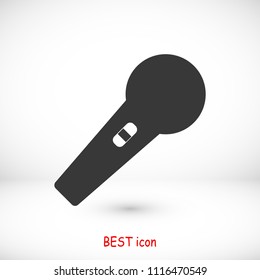 microphone icon, stock vector illustration flat design style