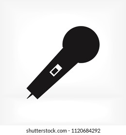 microphone icon, stock vector illustration flat design style