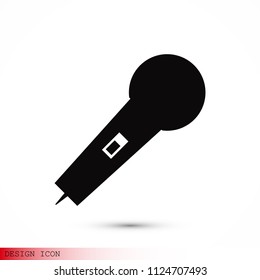 microphone icon, stock vector illustration flat design style
