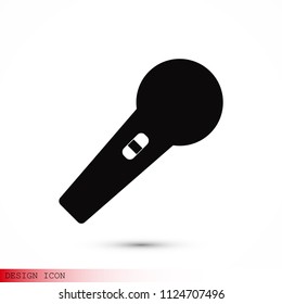 microphone icon, stock vector illustration flat design style