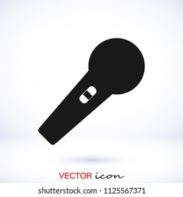 microphone icon, stock vector illustration flat design style