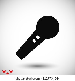 microphone icon, stock vector illustration flat design style