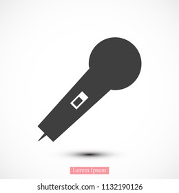microphone icon, stock vector illustration flat design style