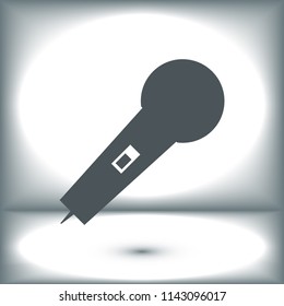 microphone icon, stock vector illustration flat design style