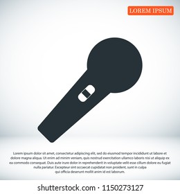 microphone icon, stock vector illustration flat design style