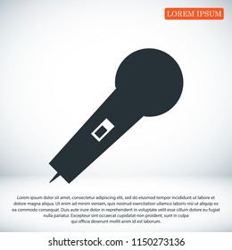 microphone icon, stock vector illustration flat design style