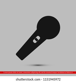 microphone icon, stock vector illustration flat design style