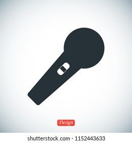 microphone icon, stock vector illustration flat design style