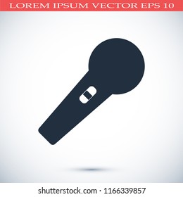 microphone icon, stock vector illustration flat design style