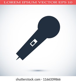 microphone icon, stock vector illustration flat design style