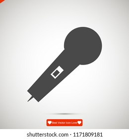 microphone icon, stock vector illustration flat design style