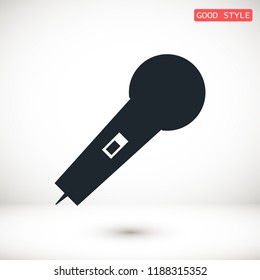 microphone icon, stock vector illustration flat design style