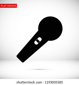 microphone icon, stock vector illustration flat design style