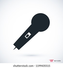 microphone icon, stock vector illustration flat design style
