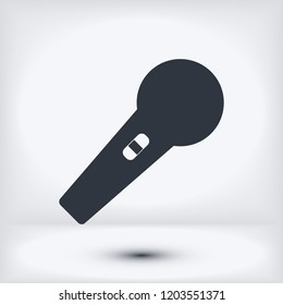 microphone icon, stock vector illustration flat design style