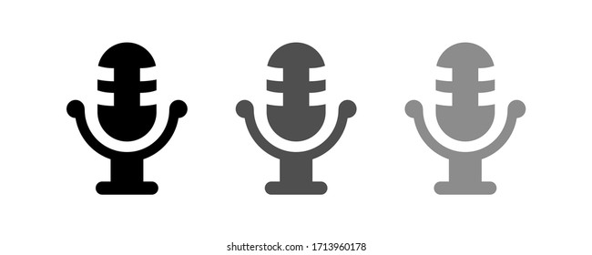 Icono de micrófono diseño plano de ilustración vectorial de la fuente.