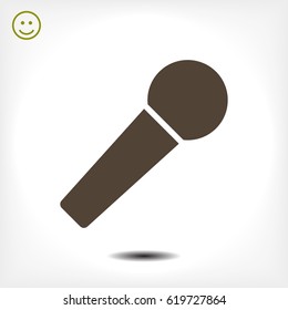 microphone icon, stock vector illustration flat design style