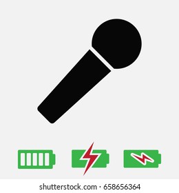 microphone icon, stock vector illustration flat design style