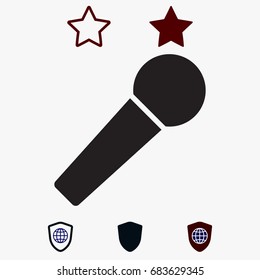 microphone icon, stock vector illustration flat design style
